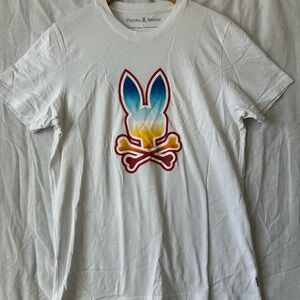 Psycho Bunny White Tee with Vibrant Logo